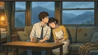 Quiet Family Camping Trip 🌧️ Mobile Home Cozy Moments | Ghibli Vibes #CozyAnimation #FamilyCamping 