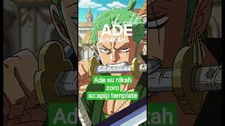 Ade su nikah versi zoro sc:apip template #zoro #onepiece #onepieceedit #aicover