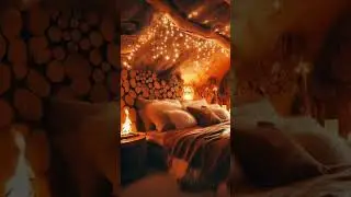 The Ember's Embrace: A Wooden Cave Sanctuary! #relax #sleep #atmosphere #travel #chill #shorts