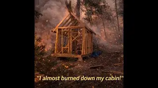 My Cabin Almost Burned DOWN! (Roof Build part 2)