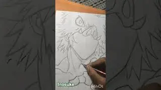 #Inosuke drawing# art 🎨#skech part#🤫😈😎 #music