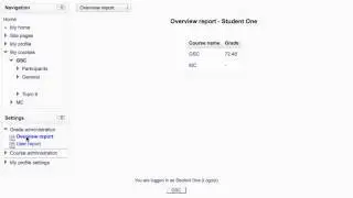 Moodle - View the grade report