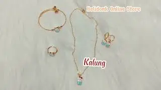 Titanium Set Perhiasan Anak Perempuan Satu Set Kalung Gelang Aksesoris Anting Korea Dan Cincin
