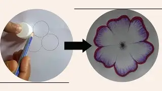 How to draw a beautiful flower 🌼🪻 // pencil and pen art flower// step by step // #art  #drawing