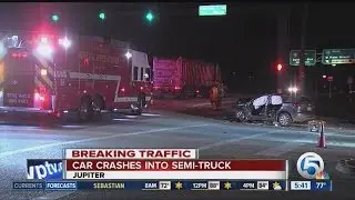 Car, semi involved in wreck in Jupiter on Indiantown Road