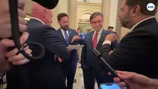Tense video shows Arizona Sens. Kelly, Gallego confront House Speaker Mike Johnson.   NEW