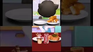 DOUBLE ASMR CHICKEN NUGGETS & CAKE & COLA eating with Tom & Angela ep 22