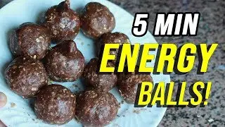 Chocolate Peanut Butter ENERGY BALLS - 5 MIN Easy Recipe (Snack)