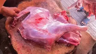 Amazing Pomfret Big Goats Leg Cutting Skills || Goats Meat Cutting Live