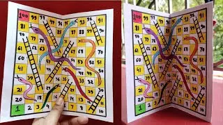 How to draw snake and ladder game board easy | Snake and ladder board drawing step by step
