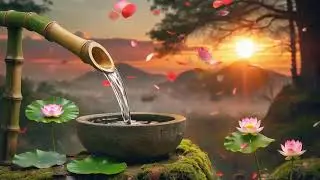Relaxing Sleep Music with Bamboo Water Sound & Meditation, Sleep Music, Calming Music, Stress Relief