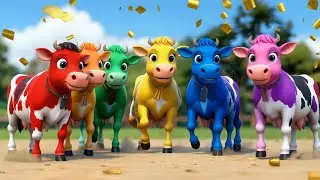 🎶🌈 Moo Moo Rainbow Cow Parade 🐄🎵 | Colorful Animal Songs & Fun Farm Adventures for Kids 🌈🐔🦁