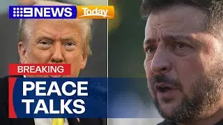 Peace talks are underway between Trump and Zelensky | 9 News Australia