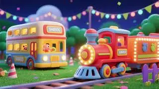 Toy Bus and Train Lights-Up Party Song 🚌🚂✨🎶 | Nursery Rhymes & Kids Songs