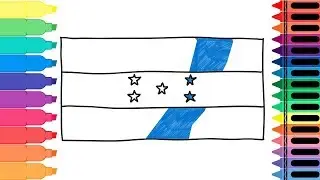 How to Draw Honduras Flag - Drawing the Honduran Flag - Coloring Pages for kids | Tanimated Toys