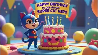 Happy Birthday to Our Brave Super Cat Hero #CatSongForKids #FunBirthdayRhymes #birthdaycelebration