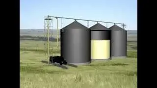 Grain Pump Cut-away illustrating paddles that move the grain