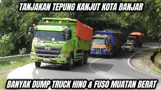 Tanjakan Teupng Kanjut Kota Banjar, Truk Fuso Truk Hino Banyak Dump Truck Muatan Berat Melintas