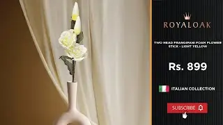 Royaloak | Two Head Frangipani Foam Flower Stick - Light Yellow