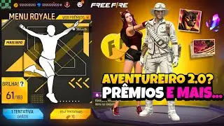 CORREE!! EMOTE NO OURO ROYALE? +1 CONJUNTO GRÁTIS, AVENTUREIRO 2.0, CUBO E MAIS, NOVIDADES FREE FIRE