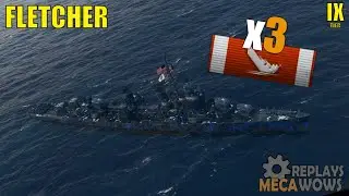 Fletcher Setting up Traps in brawls | World of Warships Gameplay