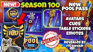 NEW POOL PASS 😍 SEASON 100 IN 8BP 💕 NEW ANIMATED 1000 CUE IN 8 BALL POOL 💝 💯