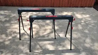 Hyper Tough Hyper Stack Foldable Metal Sawhorse, 450-lb Capacity