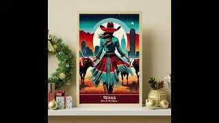 Retro Texas Travel Poster | Vintage Western Wall Art
