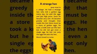 🍳 🥚 A strange hen|| moral story||Greed is a curse #youtubeshorts #english #education #moralstories