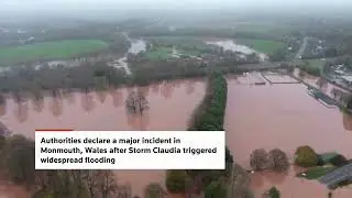 Wales Hit By Widespread Flooding From Storm Claudia
