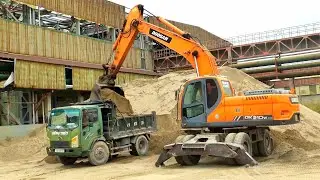 M&aacute;y X&uacute;c DOOSAN DX 210W M&uacute;c Đất, Xe &Ocirc; T&ocirc; Tải Ben Chở V&agrave; Đổ Đất Đ&aacute; | Excavator Truck | TienTube TV