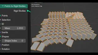 Geometry node - Physical Node - Domino Test - blender