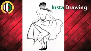 How to draw a girl with a beautiful hairstyle | back said Drawing for beginners | insta drawing |