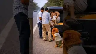 A puppy saved Humanity Today😱😱 #animals #ai #art #cat #shortvideo