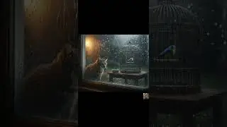 Sad Cat Watches Trap in the Rain (Emotional) 🌧️ #cat #rainyday #emotional #pets
