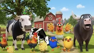 El Pollito p&iacute;o 3d | el Toro y el Tractor de la Granja | el Pollito y el Tractor de la Granja