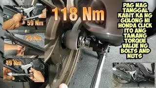 Tamang TORQUE VALUE ng Rear Axle Nut, Swing Arm at Muffler Bolt ni Honda Click 125