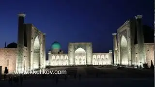 Square Registan, night. Samarkand. Uzbekistan