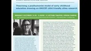 Prof Karen Malone (Australia): Theorising a posthumanist model of early childhood&nbsp;education
