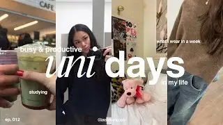 productive & busy uni days | what i wear in a week, routines & studying