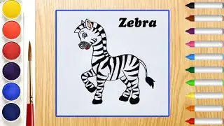 How To Draw A Zebra Easy ||❤️💙 Zebra drawing for kids