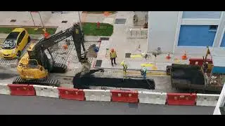 Construction, road repair in Singapore
