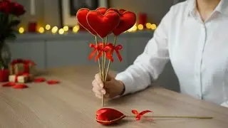 DIY Valentine's Day gift ❤️ Making a decorative heart with velvet fabric 