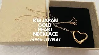 K18 japan gold 2cut necklace with open heart pendant 2024