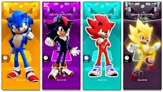 SONIC vs SHADOW vs KNUCKLES vs SUPER SONIC ⚡💥 | Tiles Hop Battle