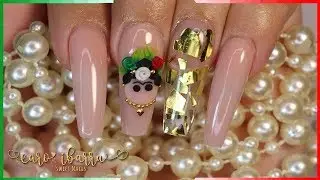DISEÑO de UÑAS PATRIAS con FRIDA KAHLO en 3D Paso a Paso