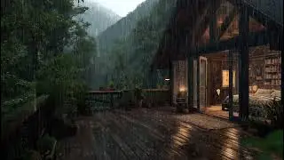 Rainy Evening in a Wooden Cabin 🌲 | Calm Forest Ambience for Rest