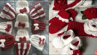Красивые, милые и модные идеи для рождественских аксессуаров, связанных крючком: шапки, носки, об...