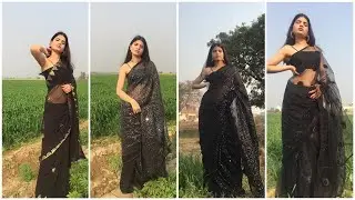 BLACK SAREE HAUL FROM AMAZON |NIBHA|