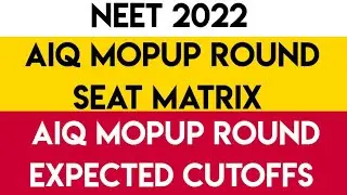 NEET 2022 | AIQ Mopup round cutoffs | AIQ mopup Round cutoff analysis
